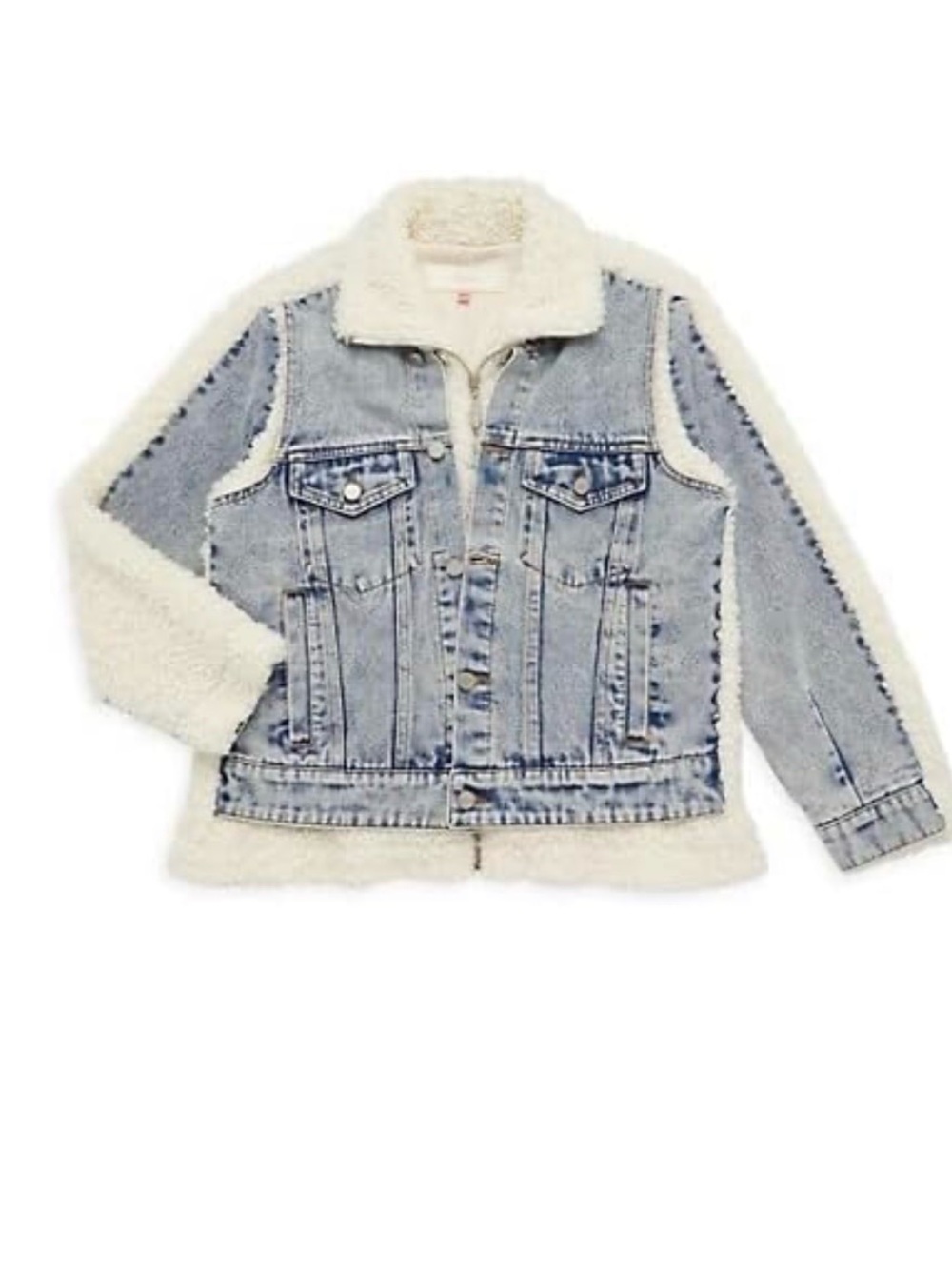 Blank NYC Light Blue Denim Sherpa Jacket